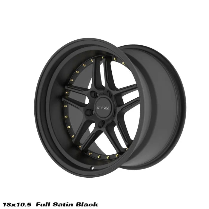 STROM DS-05 Full Satin Black (Gold Rivets)