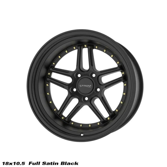 STROM DS-05 Full Satin Black (Gold Rivets)