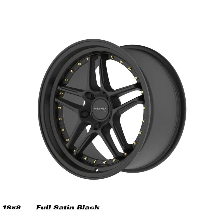 STROM DS-05 Full Satin Black (Gold Rivets)