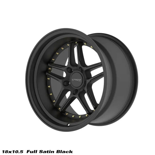 STROM DS-05 Full Satin Black (Gold Rivets)