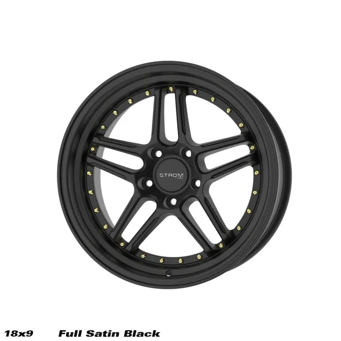 STROM DS-05 Full Satin Black (Gold Rivets)