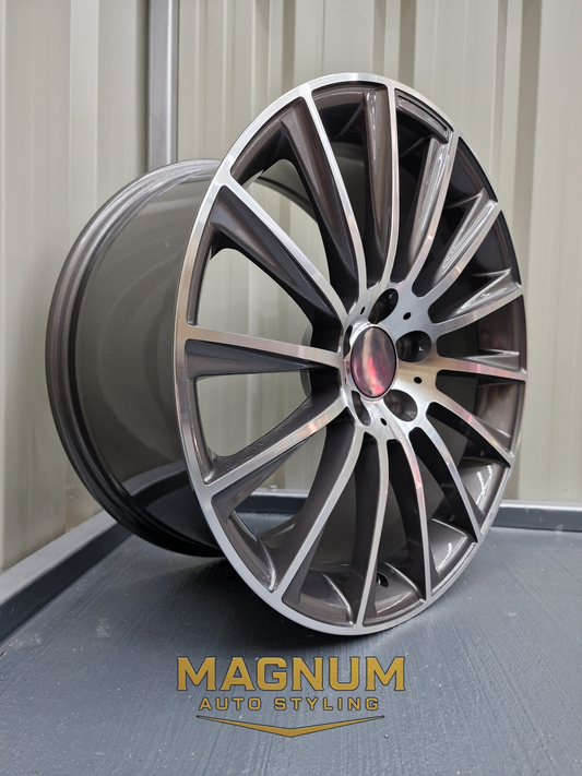 18″ AMG Twist Style Wheels - Gun Metal Machined
