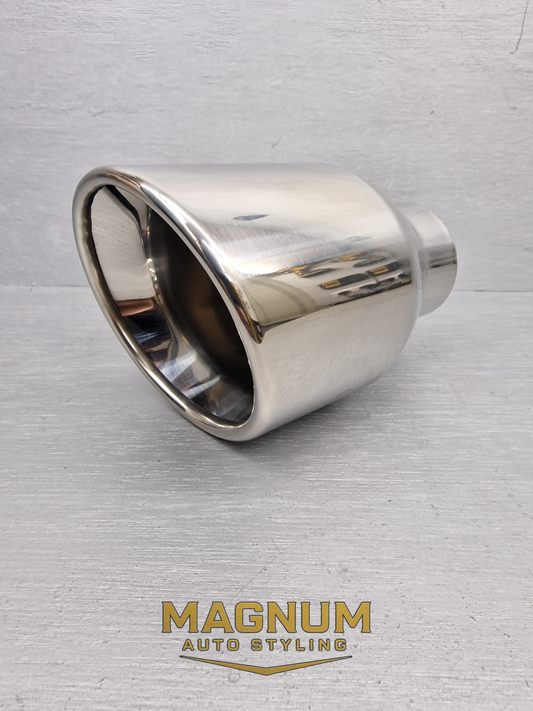 4" Round Slash Cut Rolled Tip Universal Exhaust Tip