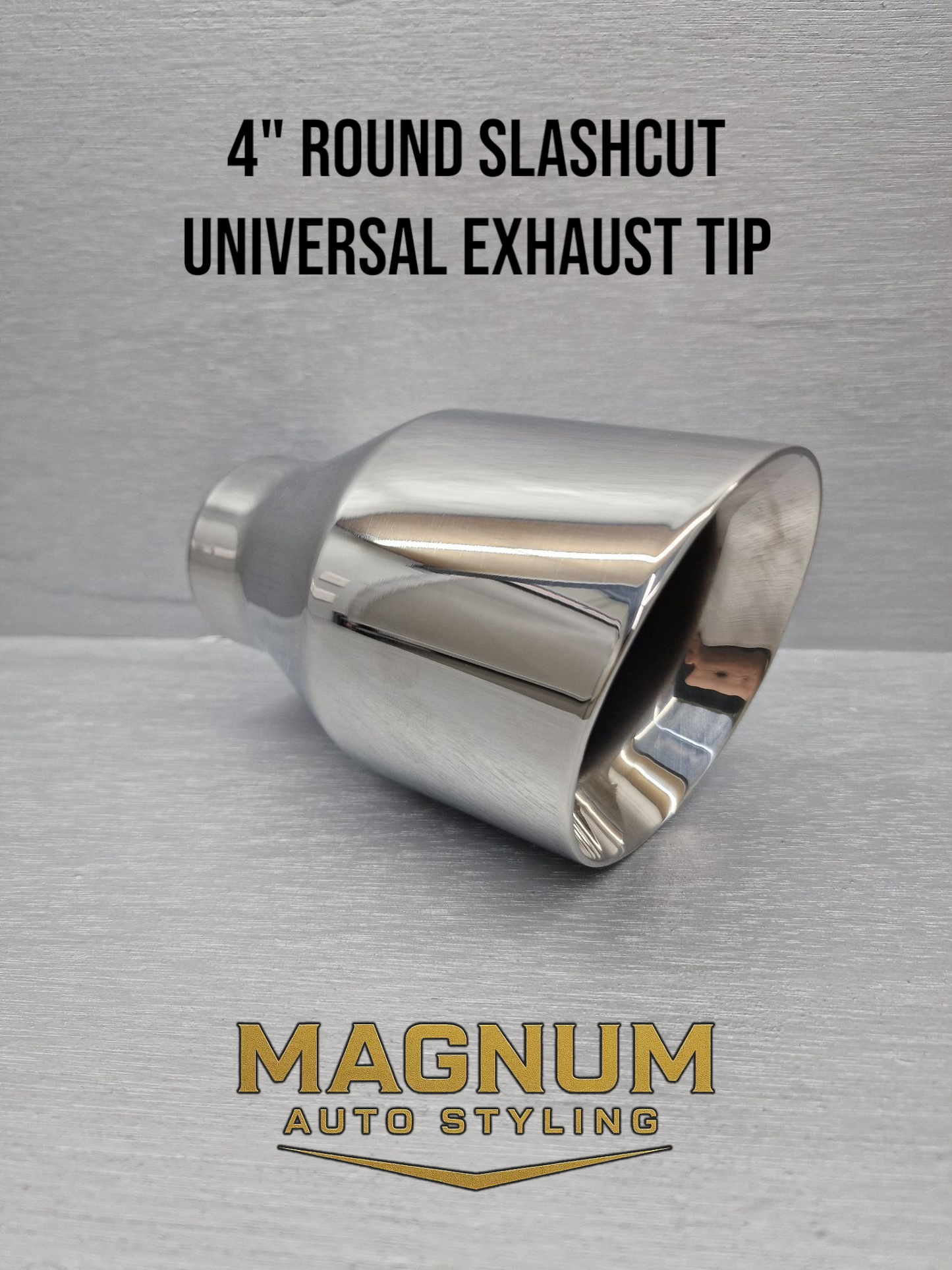 4" Round Slash Cut Universal Exhaust Tip